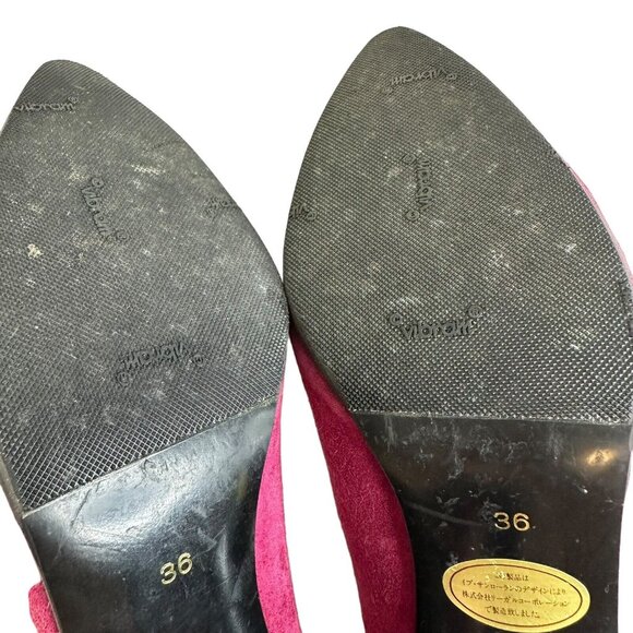 Vintage Saint Laurent YSL Pump Shoes Purple Sz US 6 EU 36 Stud Details Point Toe - Picture 12 of 16